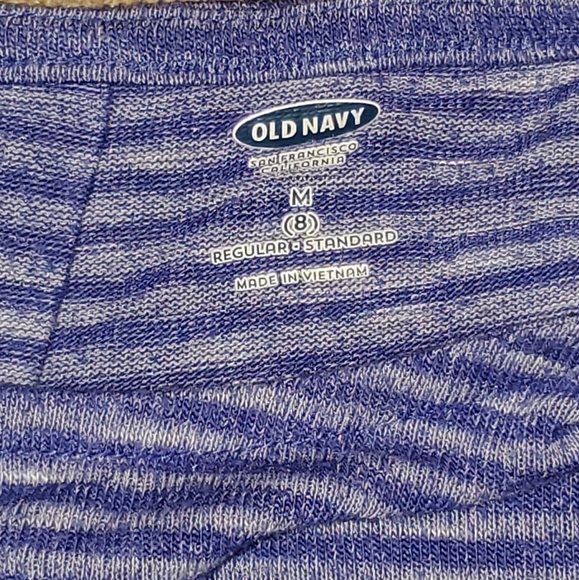 ❤ Old Navy purple and white striped shirt - Picture 2 of 3